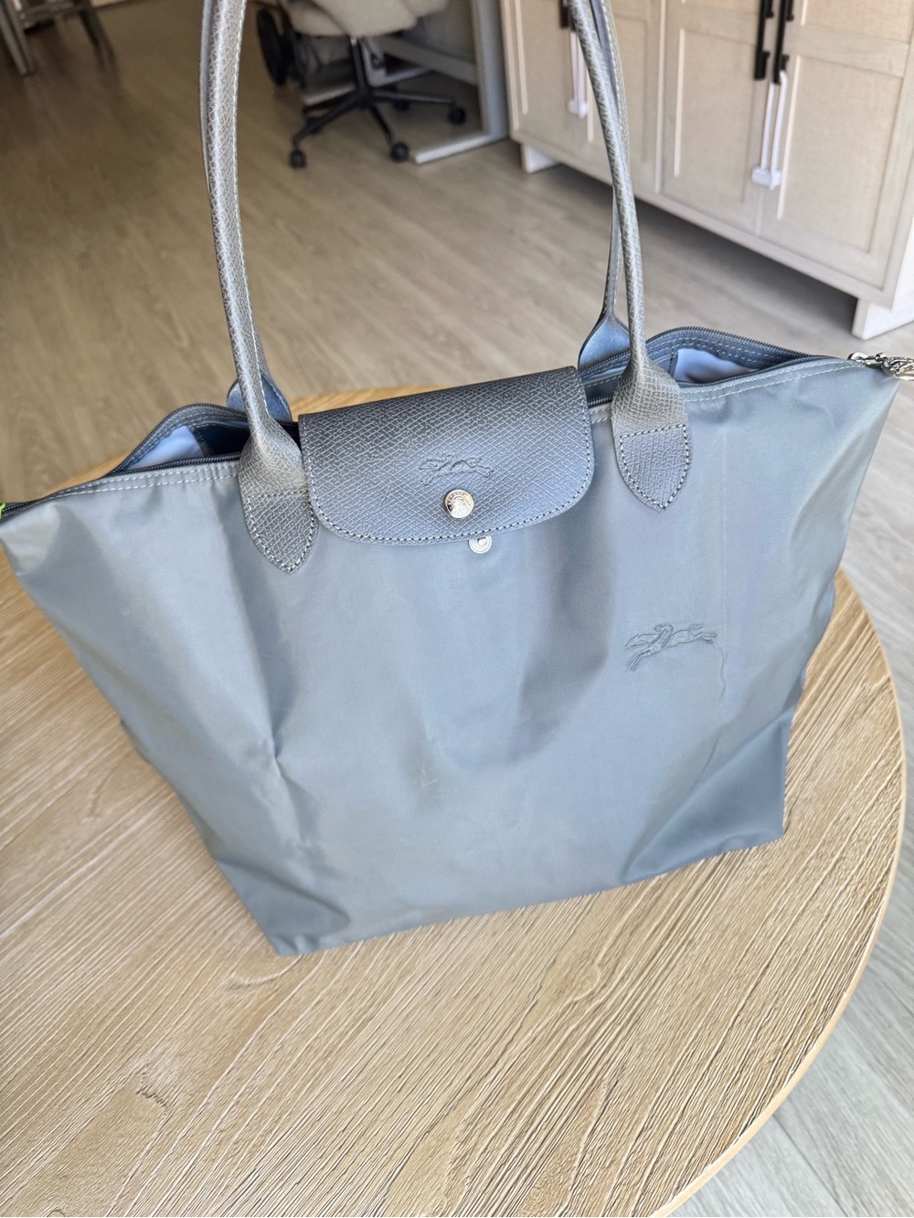 Longchamp Grey Le Pliage Large Tote